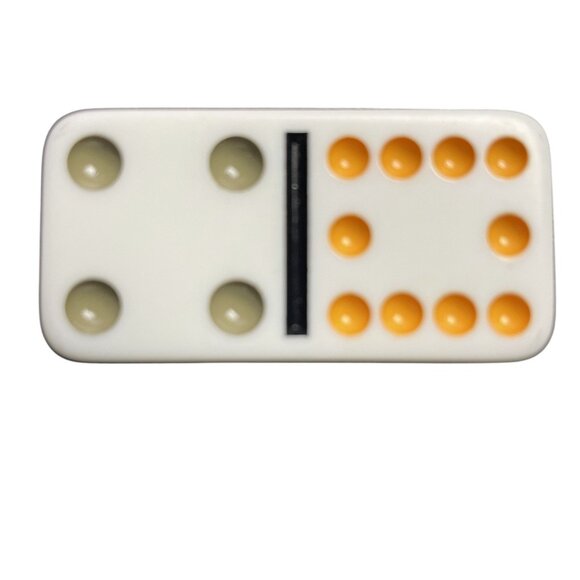 Double Twelve Dominoes Replacement Tile 4 10 Color Dot mq - Picture 1 of 3